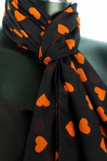 Cotton Heart Print Scarf