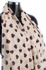 Cotton Heart Print Scarf