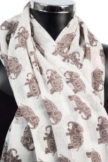 Elephant Design Scarf Cotton Pashmina
