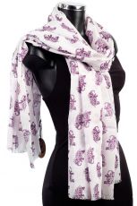 Elephant Design Scarf Cotton Pashmina