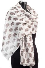 Elephant Design Scarf Cotton Pashmina