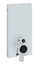 Geberit Monolith White Glass Sanitary Module for Floor Standing WC, 101cm, with Straight Connector