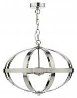 Dar Symbol 3 Light Pendant Satin Chrome