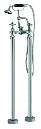 Harrogate Chrome Freestanding Bath Shower Mixer - Black