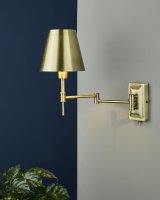 Kensington 1 Light Swing Arm Wall Light Antique Brass