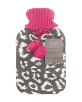 Country Club Hot Water Bottle with Trendy Knitted Cover - Assorted