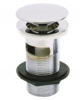 Marflow Slotted Basin Waste with Mushroom Spring Plug - Chrome