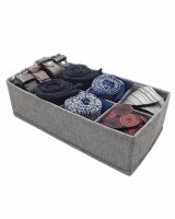 Country Club 8 Section Drawer Divider/Organiser 36x18x10cm - Grey