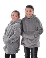 Country Club The Kids Eskimo Oversized Cosy Reversible Sherpa Hoodie - Grey