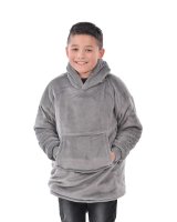 Country Club The Kids Eskimo Oversized Cosy Reversible Sherpa Hoodie - Grey