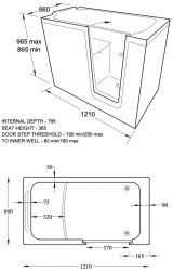 Priya Walk-in Bath With Glass Door & Twin Waste