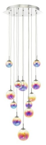 Dar Cesario 12lt Cluster Pendant Pol Chrome & Multi Colour LED