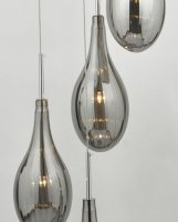 Dar Seta 6 Light Cluster Pendant Smoked & Polished Chrome