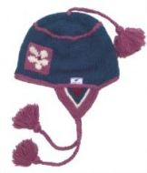 Pure wool - half fleece lined - flower patch - Teal/Berry