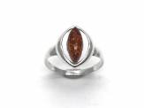 Silver Amber Fancy Marquise Ring