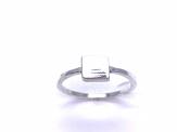 Silver Flat Square Head Ring