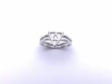 Silver Double Band Celtic Style Triangle Ring