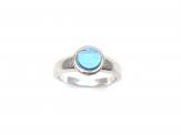 Silver Blue Topaz Round Solitaire Ring