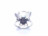 Silver Marcasite & Created Opal Bumble Bee Ring