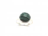 Silver Round Malachite Ring