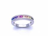 Silver CZ Rainbow Eternity Ring