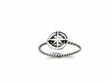 Silver Compass Twisted Band Ring