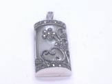 Silver Marcasite & Mother Of Pearl Pendant