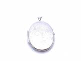 Silver Large Oval Patterned Locket