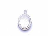 Silver Oval Engraved Patterned Locket