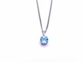 Silver Blue Topaz Pendant and Chain