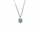 Silver Blue Topaz Pendant and Chain