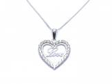 Silver CZ Love Heart Pendant & Chain