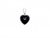 Silver Whitby Jet Heart Pendant