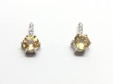 Silver Citrine & CZ Earrings