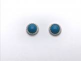 Silver Reconstituted Turquoise Stud Earrings