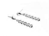 Silver CZ Set Long Stud Earrings