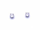 Silver Round Claw Set CZ Stud Earrings 5mm