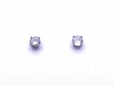 Silver Round Claw Set CZ Stud Earrings 6mm