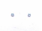 Silver Blue Topaz Stud Earrings 4mm
