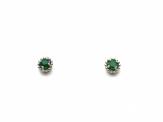 Silver Emerald Stud Earrings 3mm