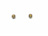 Silver Citrine Stud Earrings 3mm