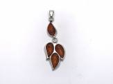 Silver Amber Pendant 14 x 50mm