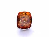 Silver Amber Ring