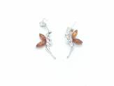 Silver Amber Fairy Drop Earrings