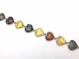 Silver and Amber Three Colour Heart Bracelet