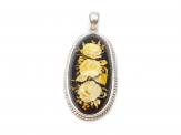 Amber Cameo Rose Pendant