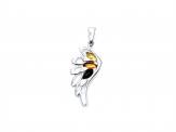 Silver Multi Amber Angel Wing Pendant