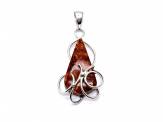 Silver Amber Fancy Pendant