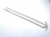 Silver Medium Double Albert Watch Chain 16 inch