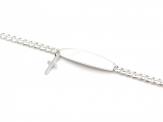 Silver Baby Cross Charm ID Bracelet